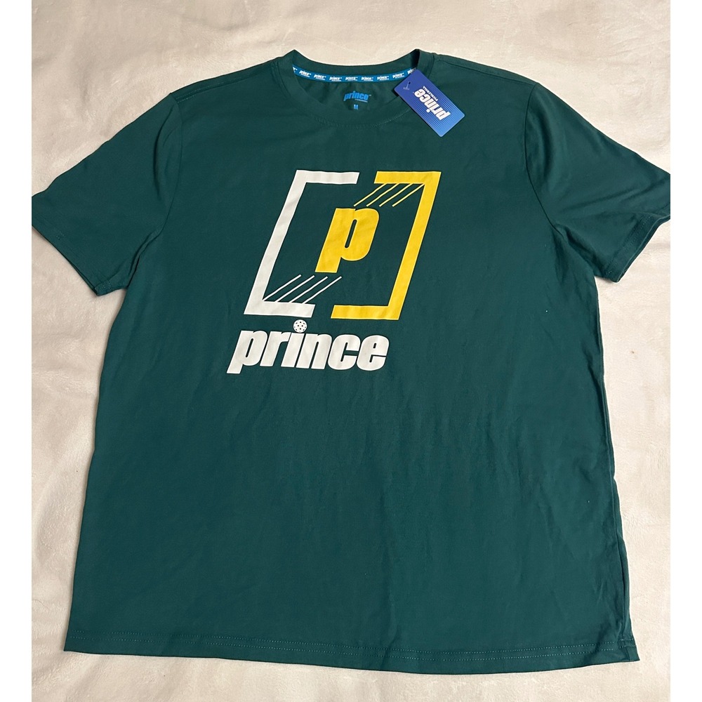 New Prince Pickleball Mens Graphic T-Shirt Evergreen Green Short Sleeve Tee M
